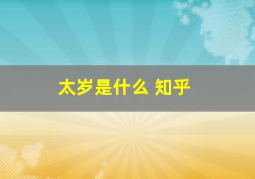 太岁是什么 知乎